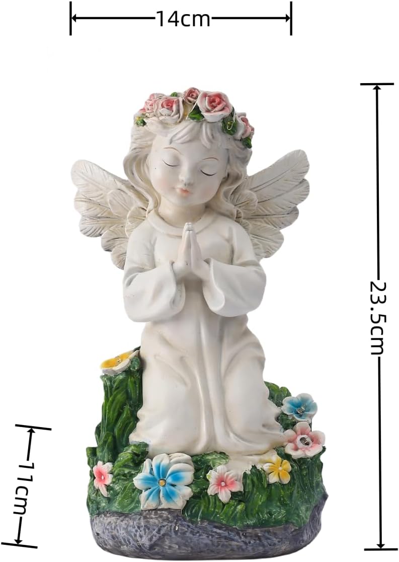 Praying Angel Solar Garden Statue with LED Light