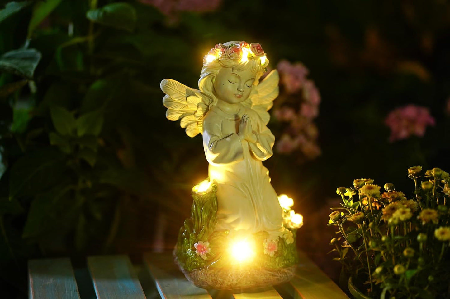 Praying Angel Solar Garden Statue with LED Light