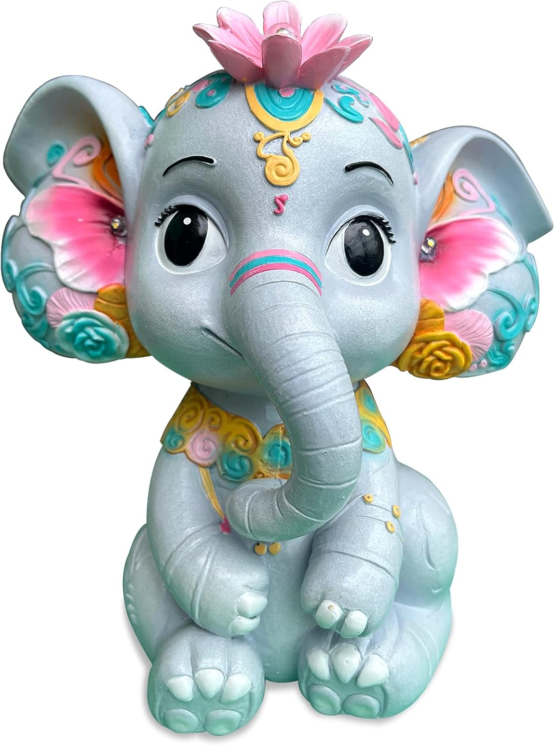 Hand-Painted Elephant Solar Garden Statue Light