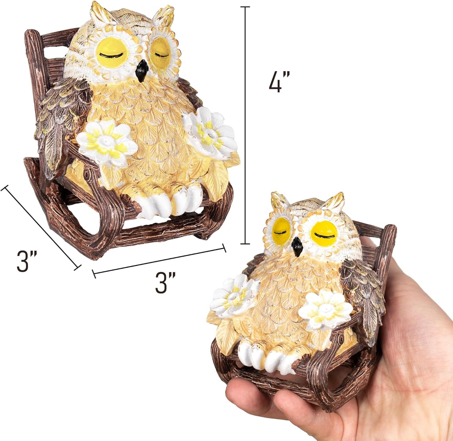 Creative Owl Decorative Lamp – Retro Rocking Chair Design Night Light