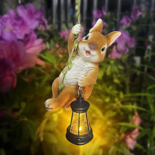 Creative Hanging Bunny Decorative Lamp – Outdoor Garden Balcony Ornament