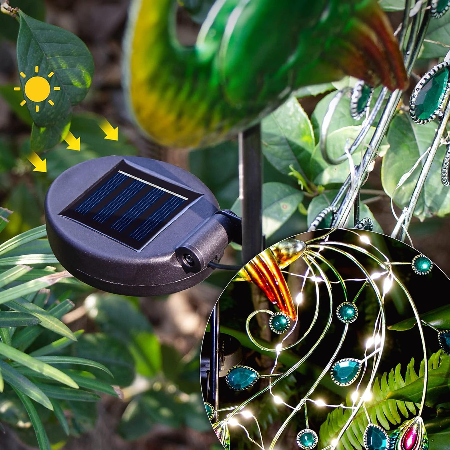 Peacock Solar Garden Light with 24 LED Copper Wire Lights – Decorative Outdoor Stake Lamp