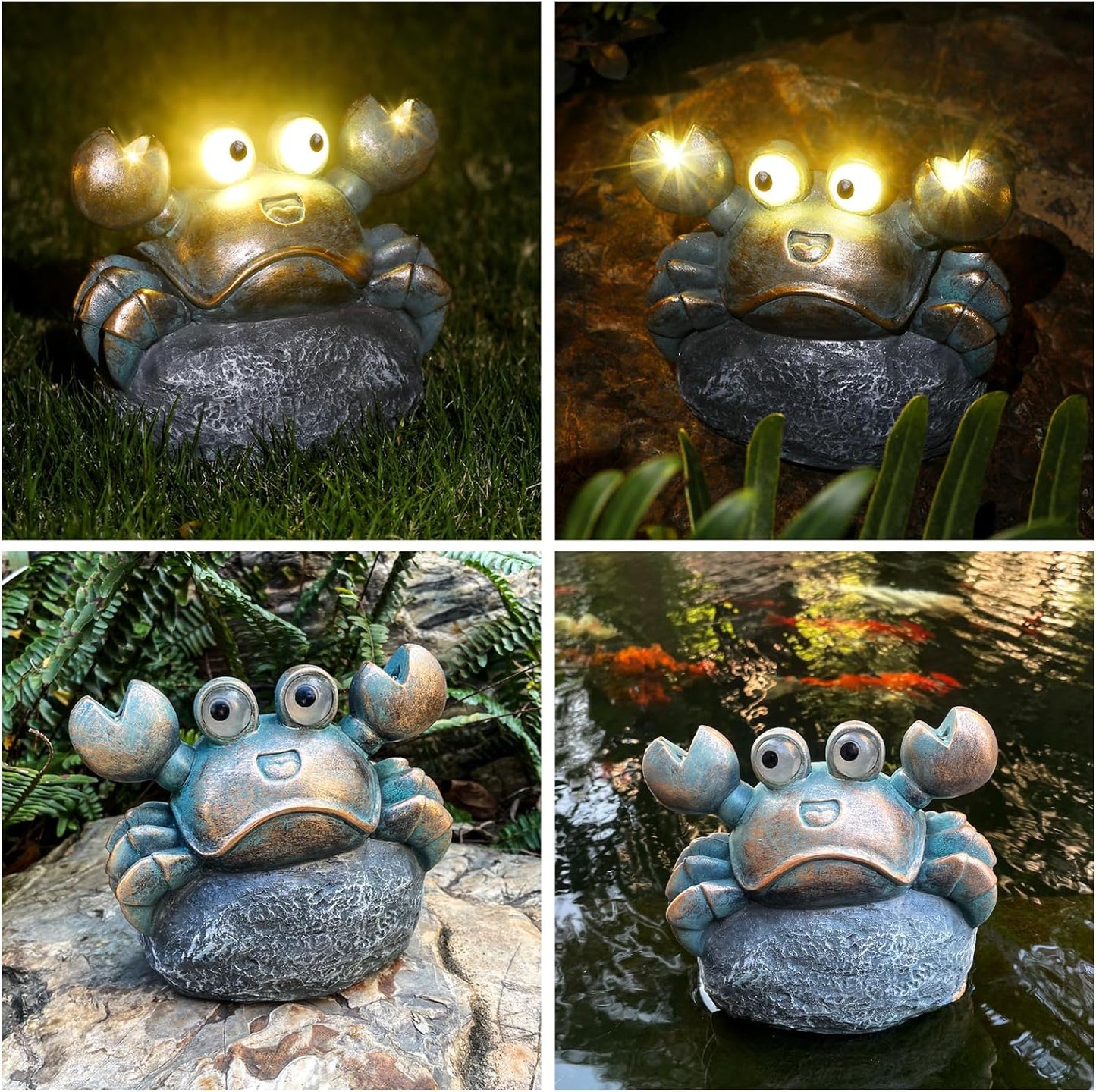Solar-Powered Crab Garden Statue Light