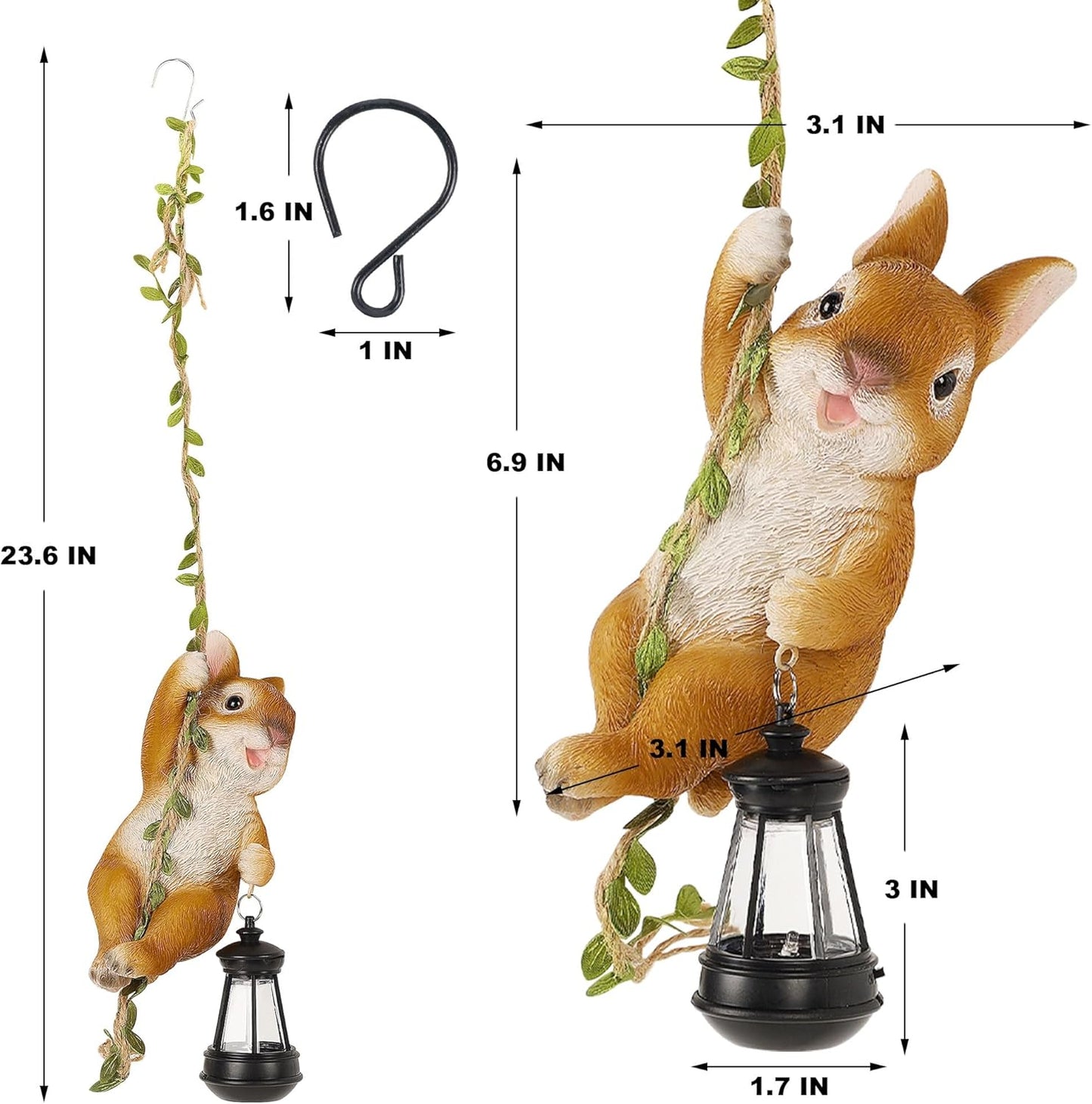 Creative Hanging Bunny Decorative Lamp – Outdoor Garden Balcony Ornament